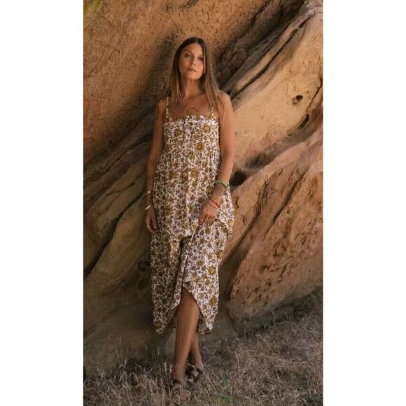Rachel Pally Dresses & Skirts - Rachel Pally Women's Cotton Midi Boho Syd Dress Size S In Marigold Block Print